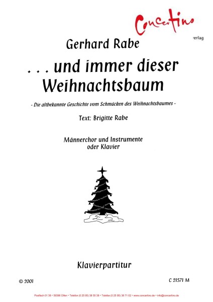 Rabe, Gerhard, Und immer dieser Weihnachtsbaum Mch. Instrumentalstimme