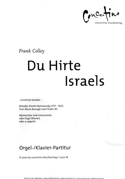 Colley, Du Hirte Israels Mch. Sp.