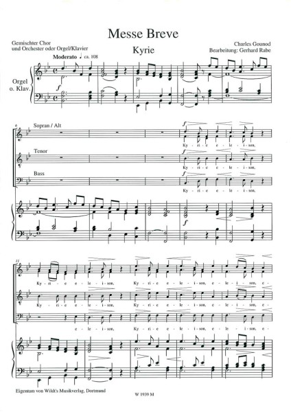 Rabe, Gerhard/ Gounod, Messe breve Gch. Streicherstimme