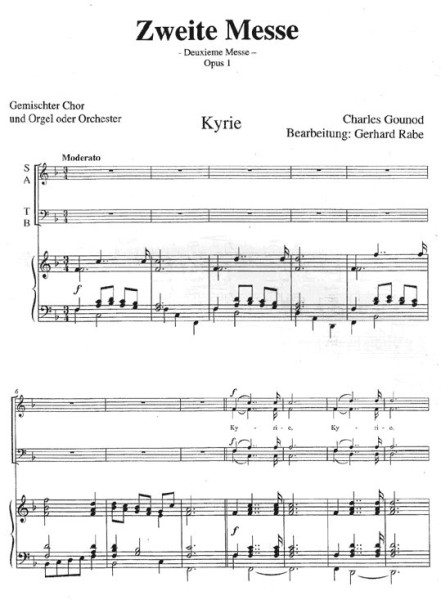 Rabe, Gerhard/ Gounod, Zweite Messe Gch. Es-Dur Part.
