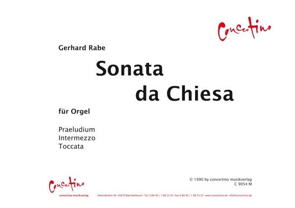 Rabe, Gerhard, Sonata da chiesa für Orgel
