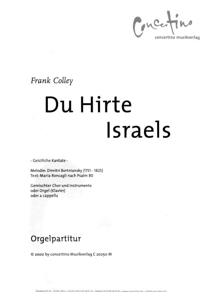 Colley, Du Hirte Israels Gch. Sp.