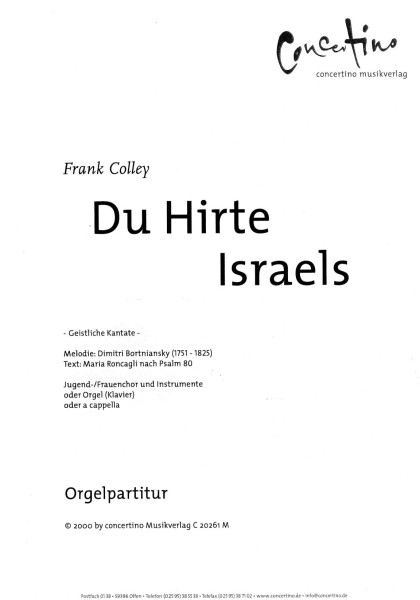 Colley, Du Hirte Israels Fch. Sp.
