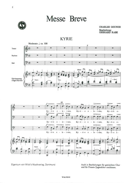 Rabe, Gerhard/ Gounod, Messe breve Mch. Instrumentalstimme
