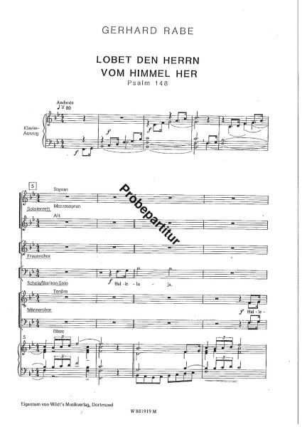 Rabe, Gerhard, Lobet den Herrn vom Himmel her Mch.Orchester